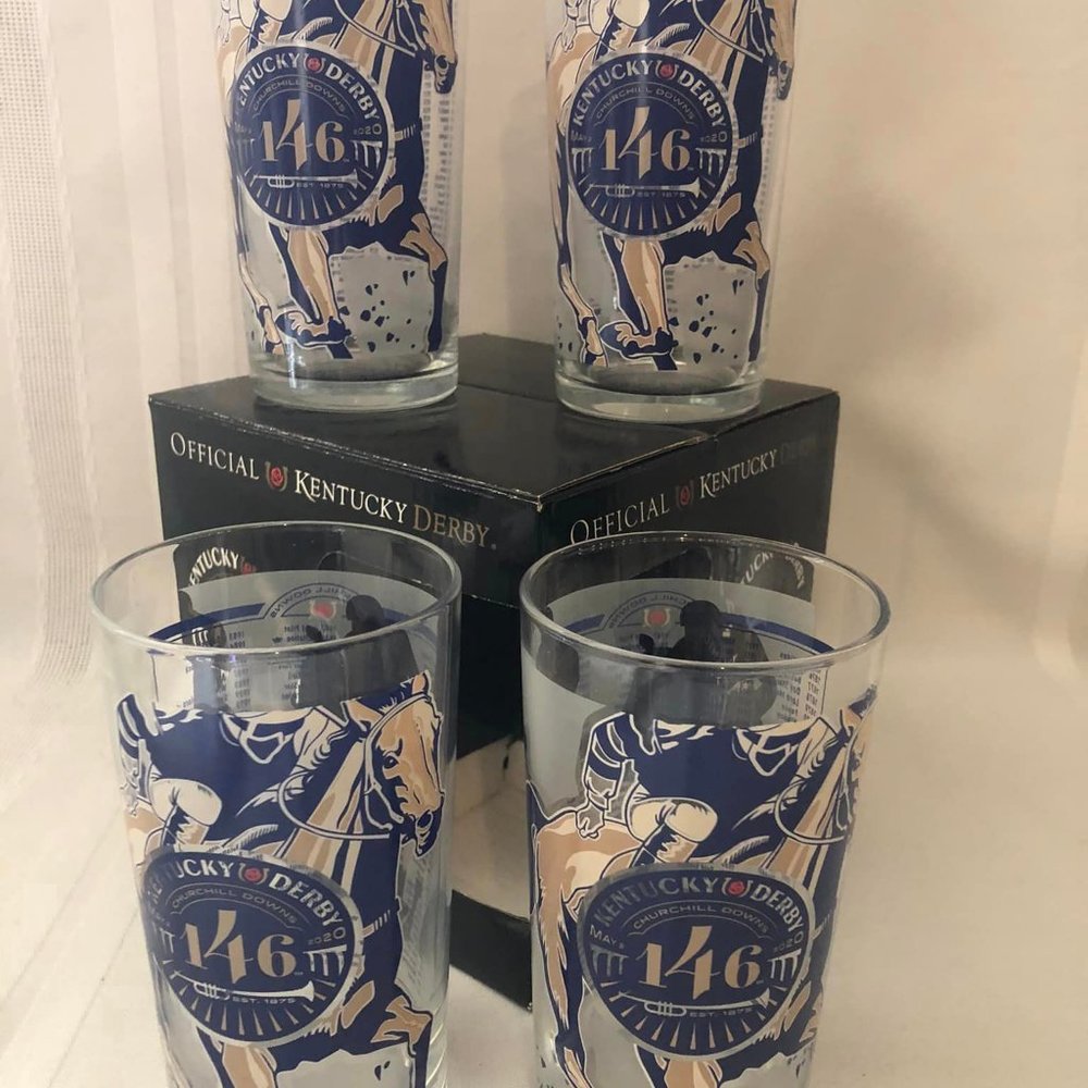 Set of 4 Official Kentucky Derby 12oz Mint Julep Glasses